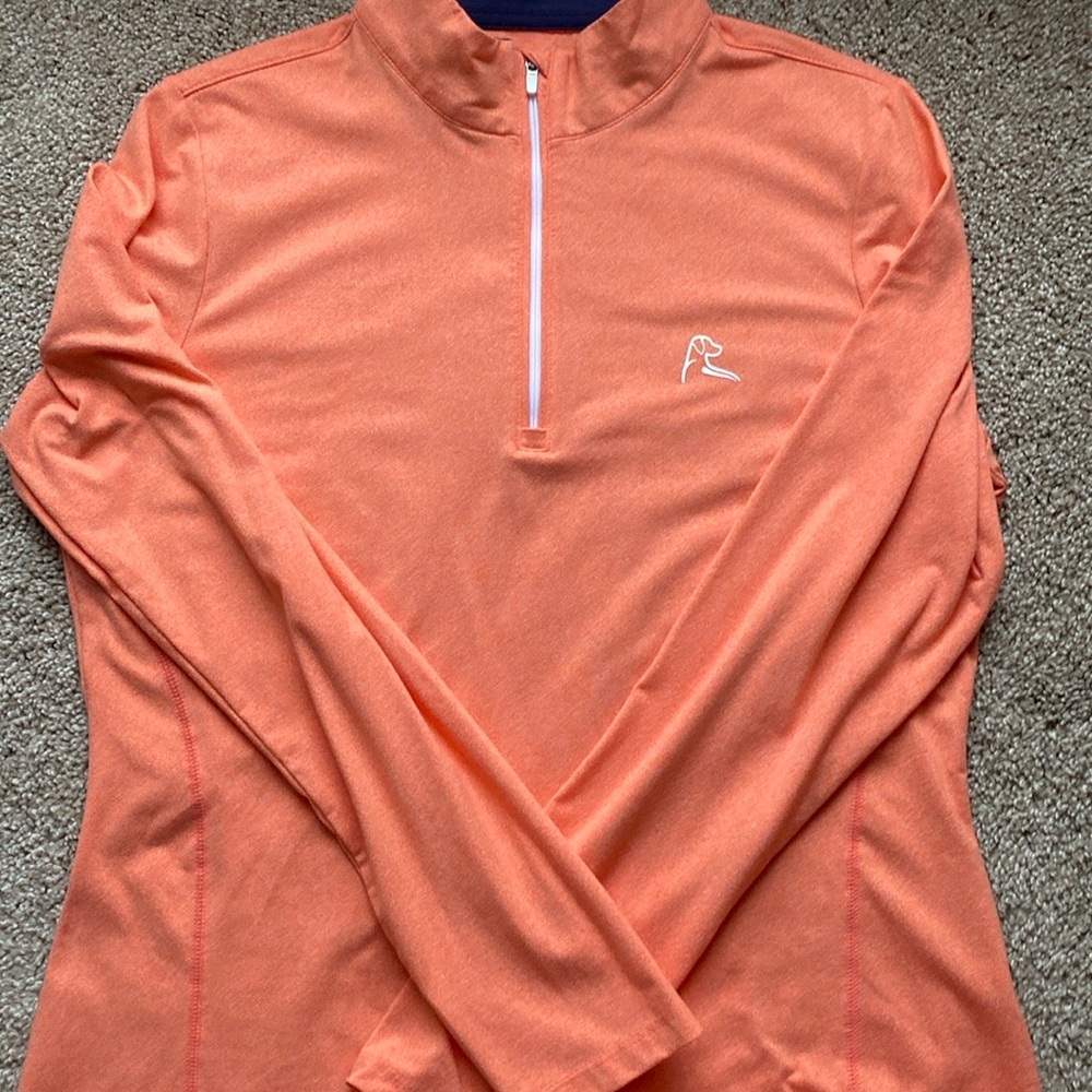 Rhoback Orange Quarter-Zip Top
